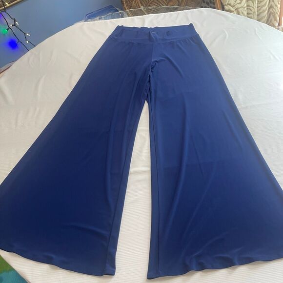 Clara Sun Woo Dark Royal Blue Palazzo Pants Size Large - Picture 1 of 8